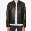 Men's Black Leather Straight Jacket