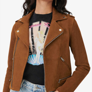 Buy Women's Cropped Suede Leather Jacket