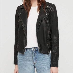 Classic Karolina Quilted Black Biker Jacket
