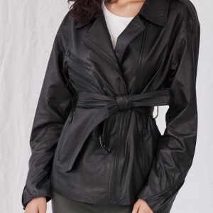 Memoir Black Leather Biker Jacket