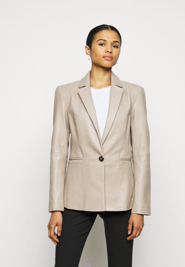 Norma White Leather Blazer