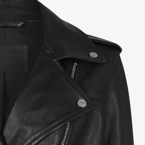 Online Women's Black Slim Fit Motorbike Jacket
