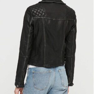 Premium Karolina Quilted Black Biker Jacket