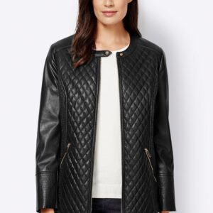 Premium Lexis Quilted Black Leather Biker Jacket