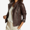 Womens Leather Moto Jacket