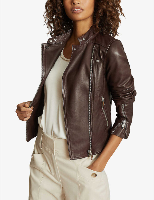 Premium Women's Slim Motorbike Leather Jacket