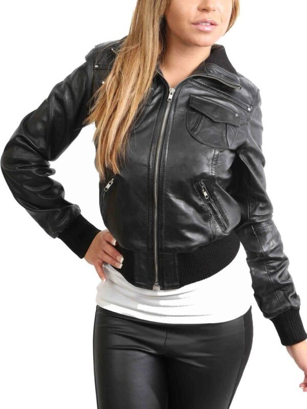 Ruslan Black Leather Bomber Jacket
