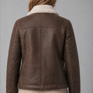 Shop A2 Brown Bomber Leather Fur Jacket