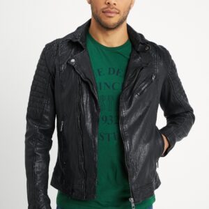 Arnaud Black Leather Biker Jacket