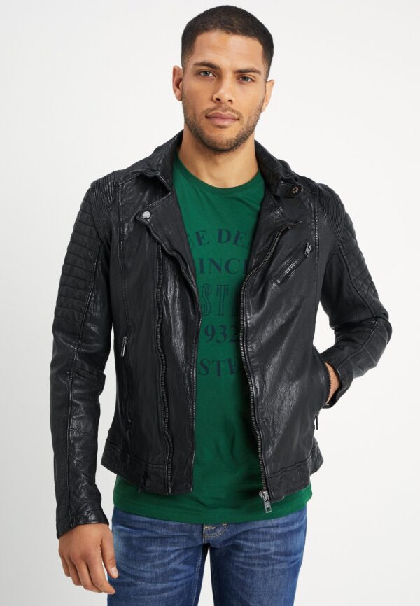 Arnaud Black Leather Biker Jacket