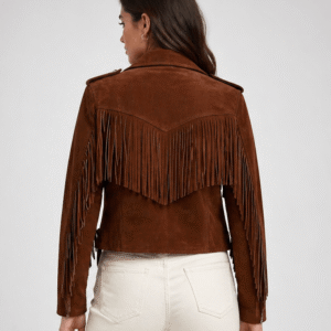 Shop Chocolate Brown Suede Biker Jacket