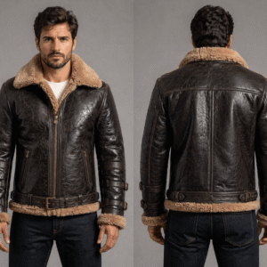 Shop Distressed Leather Coat With Fur