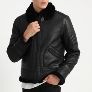 Frisco Black B-3 Bomber Leather Jacket