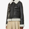 Shop Luminary G-1 Black White Leather Fur Jacket