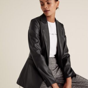 Shop Marlin Black Leather Blazer