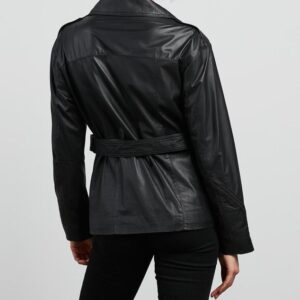 Shop Memoir Black Leather Biker Jacket