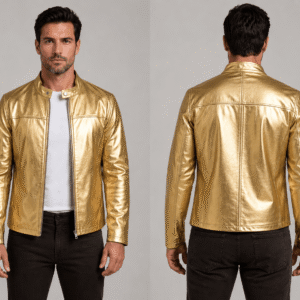Shop Silver Leather Biker Jacket