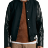 Men’s Black Varsity Bomber Jacket