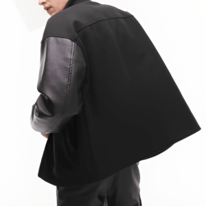 Men’s Black Varsity Leather Jacket