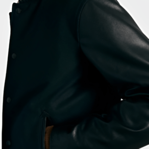 Men’s Black Varsity Bomber Leather Jacket