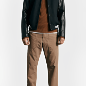 Men’s Black Varsity Bomber Leather Jacket