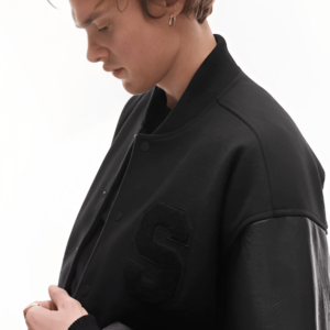 Men’s Black Varsity Leather Jacket