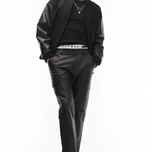 Men’s Black Varsity Leather Jacket