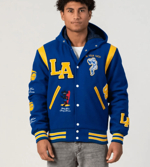 Men’s Varsity Leather Jacket With Hood