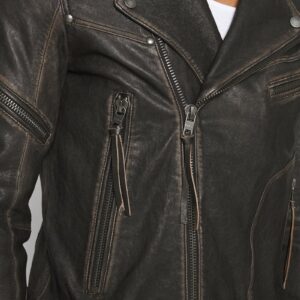 Buy Hugo Black Leather Biker Jacket