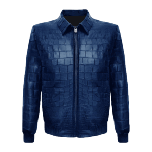 Wilton Blue Crocodile Leather Jacket