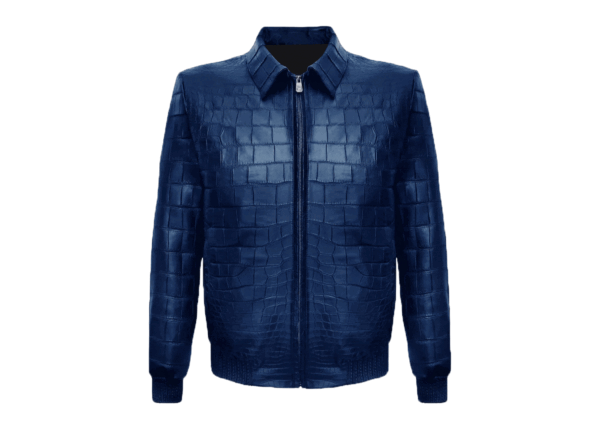 Wilton Blue Crocodile Leather Jacket