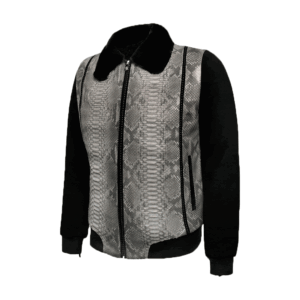 Embossed Python Bomber Jacket