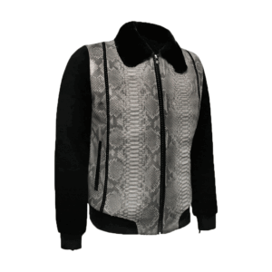 Online Embossed Python Bomber Jacket