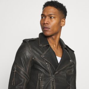 Online Hugo Black Leather Biker Jacket