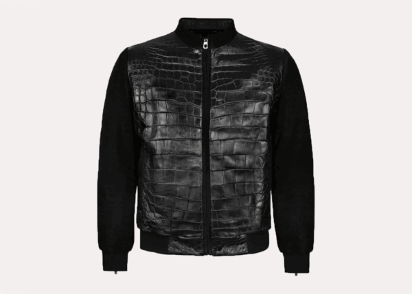 Rudi Black Alligator Leather Jacket