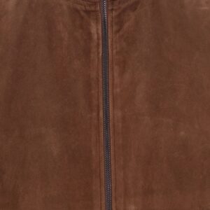Shop Sean Brown Suede Leather Bomber Jacket