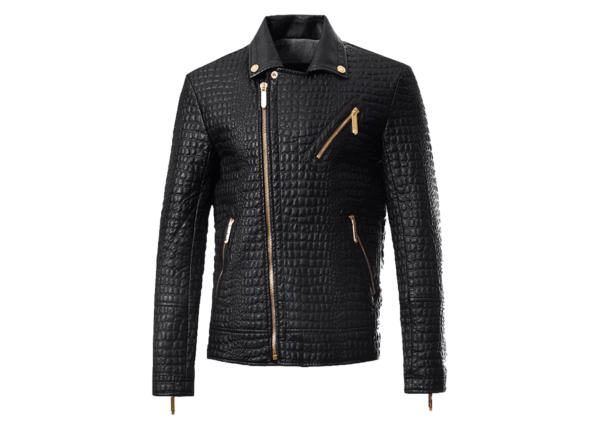 Victor Black Cowhide Leather Jacket Men