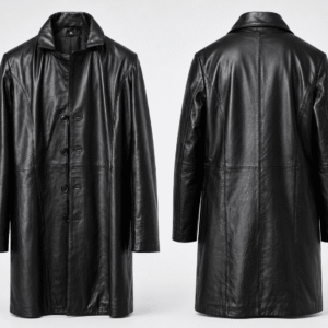 Top Notch Black Leather Long Coat