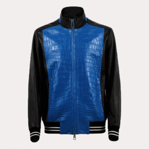 Wallace Blue Alligator Leather Jacket