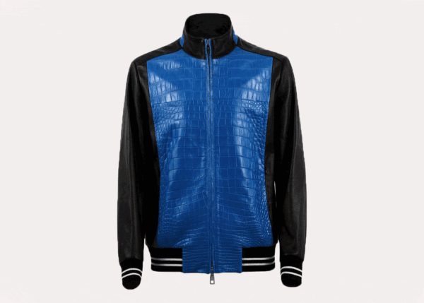 Wallace Blue Alligator Leather Jacket