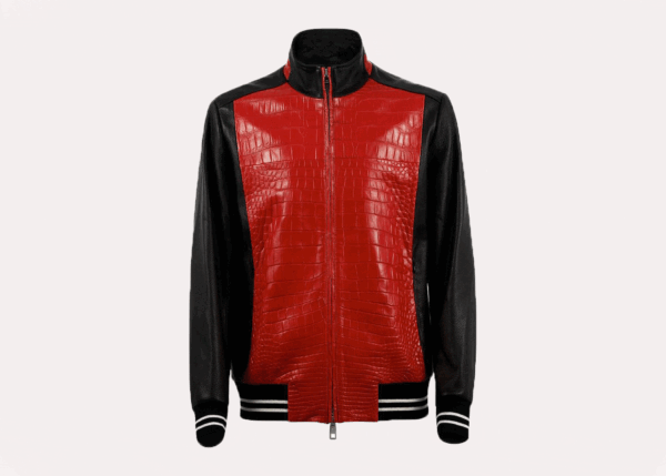 Wallace Red Alligator Leather Jacket