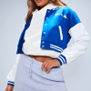 Blue Leather Jacket Womens​