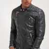 Arnaldo Black Quilted Leather Jacket
