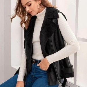 Best Brian Moto Black Leather Vest