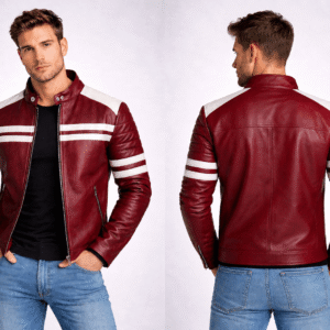 Best Maroon Leather Biker Jacket