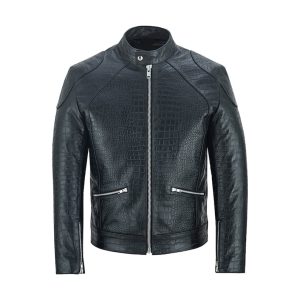 Bleak Black Alligator Leather Jacket