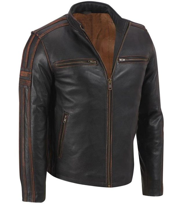 Buy Doric Black Leather Jacket