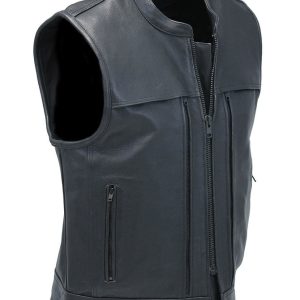 Buy Hunk Moto Black Leather Vest