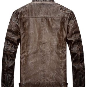 Buy Javier Quilted Distressed Brown Leather Jacket