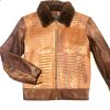 Trunk Brown Crocodile Fur Jacket Men